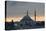 Birds Fly by a Mosque at Sunset-Alex Saberi-Premier Image Canvas