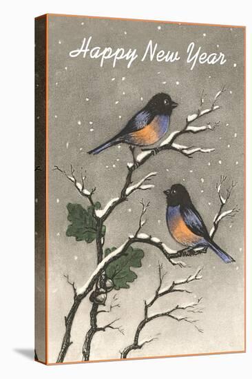 Birds in Snow-null-Stretched Canvas