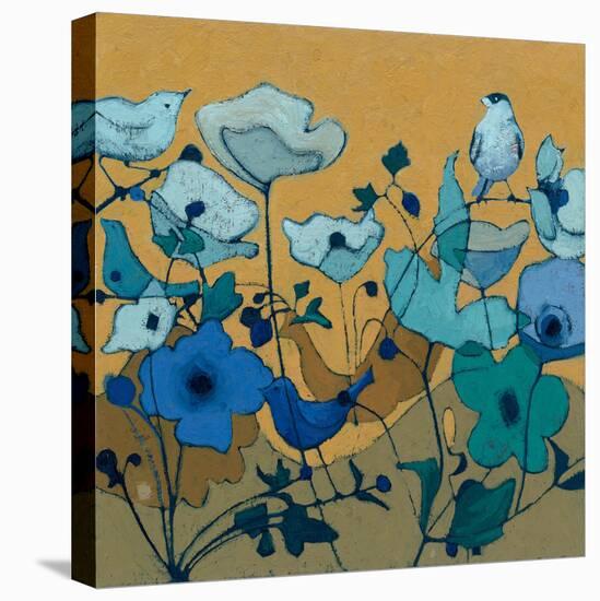 Birdy Birdy Royal Blue-Shirley Novak-Stretched Canvas