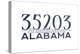 Birmingham, Alabama - 35203 Zip Code (Blue)-Lantern Press-Stretched Canvas