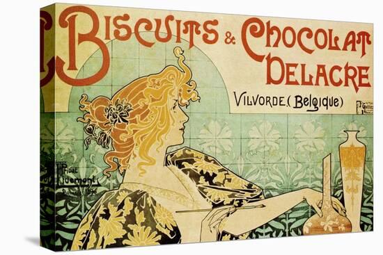 Biscuits and Chocolate Delcare-Alphonse Mucha-Stretched Canvas