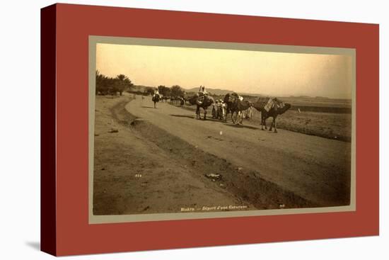 Biskra Departure of a Caravan, Algiers-Etienne & Louis Antonin Neurdein-Premier Image Canvas