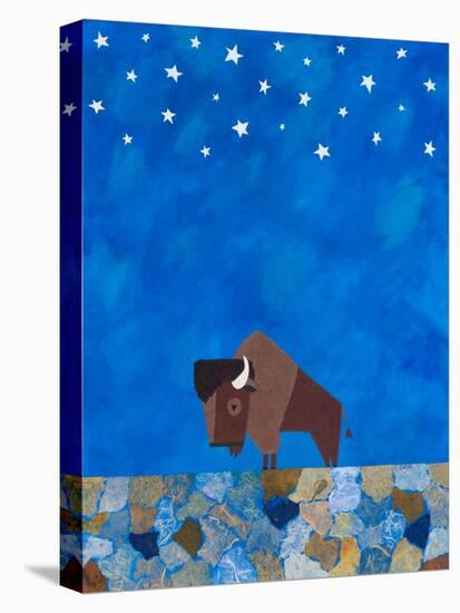 Bison Beneath the Stars II-Casey Craig-Stretched Canvas