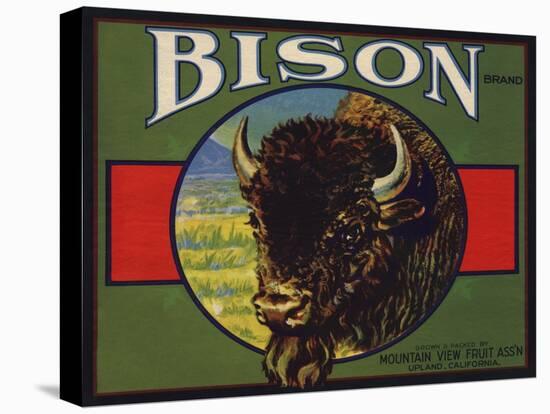 Bison Brand - Upland, California - Citrus Crate Label-Lantern Press-Stretched Canvas