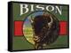 Bison Brand - Upland, California - Citrus Crate Label-Lantern Press-Stretched Canvas