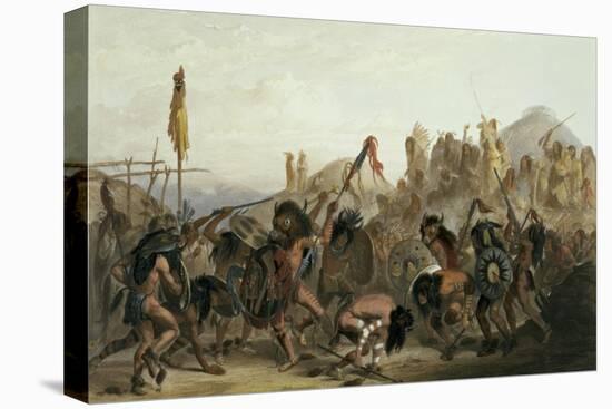 Bison-Dance of the Mandan Indians in Front of Their Medicine Lodge in Mih-Tutta-Hankush-Karl Bodmer-Premier Image Canvas