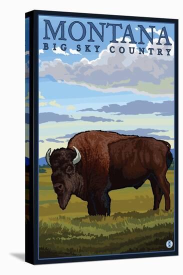 Bison, Montana-Lantern Press-Stretched Canvas