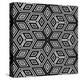 Black And White 3D Cubes Illustration - Escher Style-Kamira-Stretched Canvas