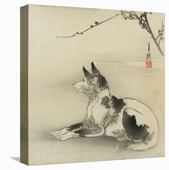 Black and White Dog, 1910-Ogata Gekko-Premier Image Canvas