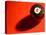 Black and White Eight Ball on with Shadow on Red Background-null-Premier Image Canvas