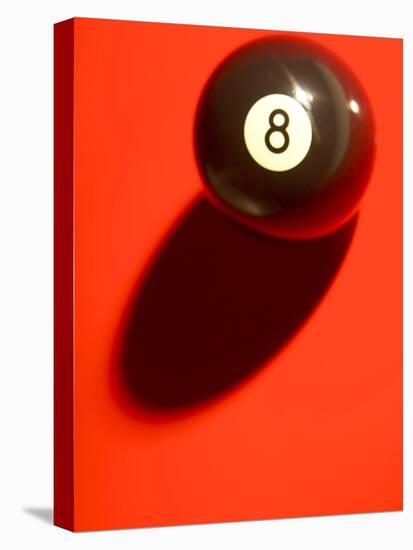 Black and White Eight Ball on with Shadow on Red Background-null-Premier Image Canvas