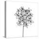 Black and White Happy Flower 1-Jan Weiss-Stretched Canvas