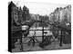 Black and White Imge of an Old Bicycle by the Singel Canal, Amsterdam, Netherlands, Europe-Amanda Hall-Premier Image Canvas