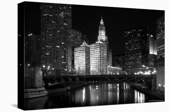 Black And White Of Chicago River-Patrick Warneka-Premier Image Canvas