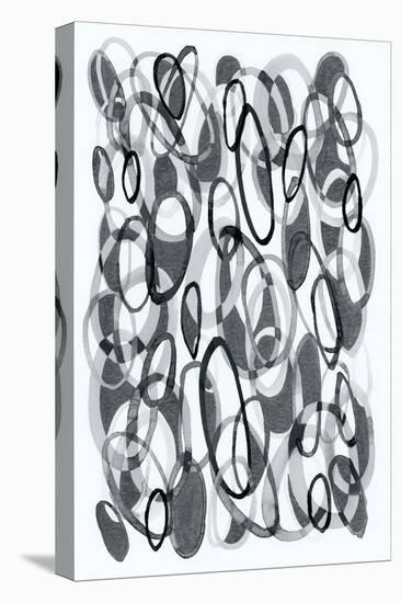 Black and White Ovals I-Nikki Galapon-Stretched Canvas