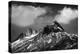 Black and White Photo of Majestic Mountainous Landscape, Dramatic Cloudy Sky, Beautiful Panorama, E-Anna Omelchenko-Premier Image Canvas