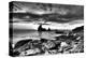 Black and White Rocky Coast-Nish Nalbandian-Stretched Canvas