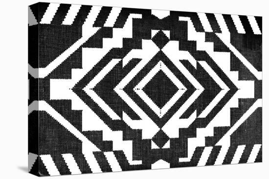 Black and White Textile Pattern-null-Stretched Canvas