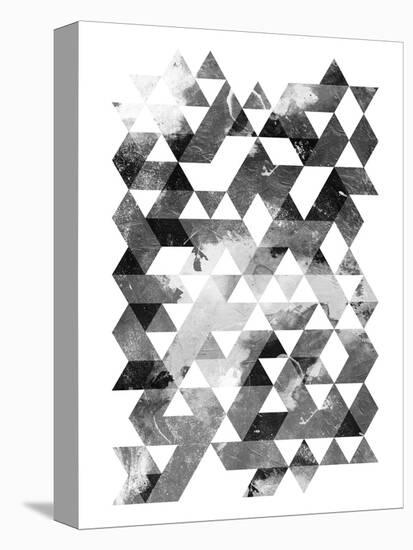 Black And White Triangles Mate-OnRei-Stretched Canvas
