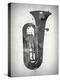 Black and White Tuba-Dan Sproul-Stretched Canvas