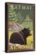 Black Bear in Forest, Katmai, Alaska-Lantern Press-Stretched Canvas