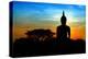 Black Buddha Silhouette atDusk-null-Stretched Canvas