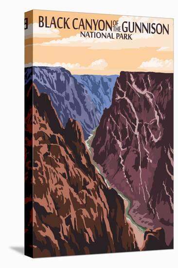 Black Canyon of the Gunnison National Park, Colorado - River and Cliffs-Lantern Press-Stretched Canvas