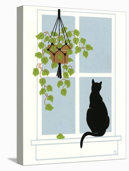 Black Cat on a Window Sill-Crockett Collection-Premier Image Canvas