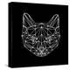 Black Cat Polygon-Lisa Kroll-Stretched Canvas