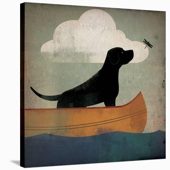 Black Dog Canoe Ride-Ryan Fowler-Stretched Canvas