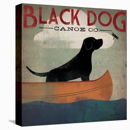 Black Dog Canoe-Ryan Fowler-Stretched Canvas