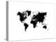 Black Dotted World Map-NaxArt-Stretched Canvas