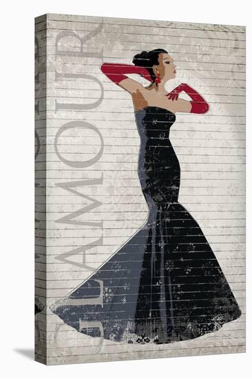 Black Dress Glamour-Sandra Smith-Stretched Canvas