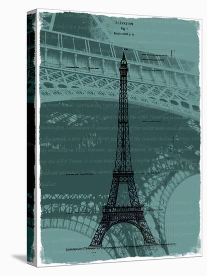 Black Eiffel Tower Paris in Light Green-Victoria Hues-Premier Image Canvas