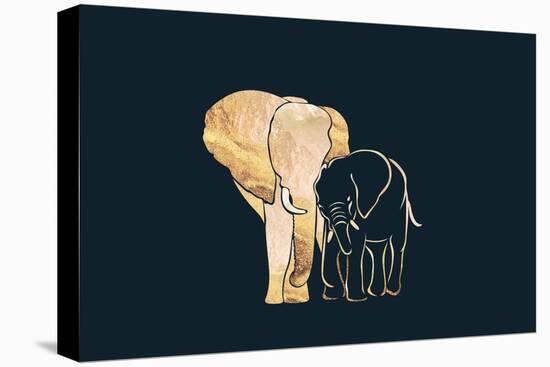 Black Gold Elephants 1-Sarah Manovski-Premier Image Canvas