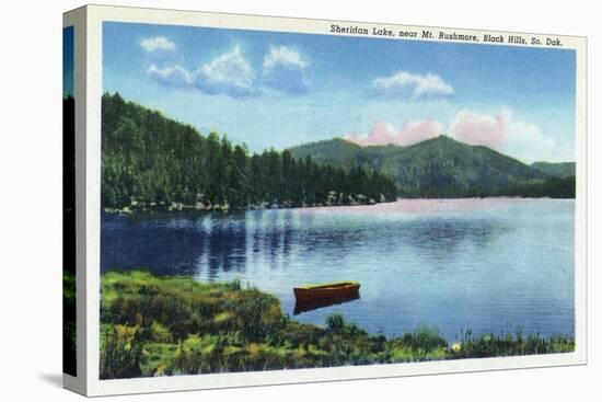 Black Hills, South Dakota, View of Sheridan Lake near Mount Rushmore-Lantern Press-Stretched Canvas
