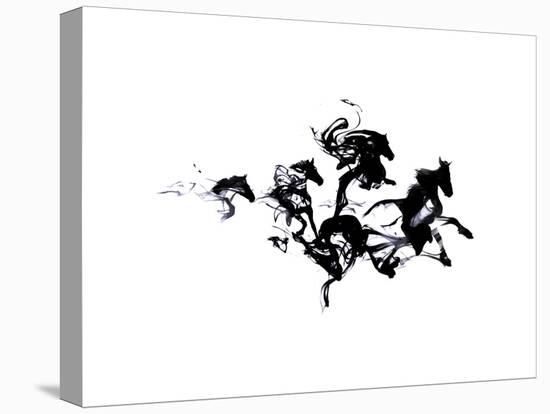 Black Horses-Robert Farkas-Stretched Canvas