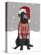 Black Labrador, Christmas Sweater 1-Fab Funky-Stretched Canvas