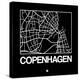 Black Map of Copenhagen-NaxArt-Stretched Canvas