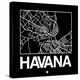 Black Map of Havana-NaxArt-Stretched Canvas