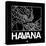 Black Map of Havana-NaxArt-Stretched Canvas