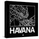 Black Map of Havana-NaxArt-Stretched Canvas