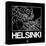 Black Map of Helsinki-NaxArt-Stretched Canvas