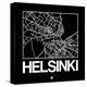 Black Map of Helsinki-NaxArt-Stretched Canvas