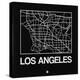 Black Map of Los Angeles-NaxArt-Stretched Canvas