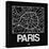 Black Map of Paris-NaxArt-Stretched Canvas