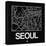 Black Map of Seoul-NaxArt-Stretched Canvas