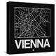 Black Map of Vienna-NaxArt-Stretched Canvas