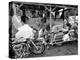 Black Motorcyclist of the Big Circle Motorcycle Association Sitting Between Harley Davidson Bikes-John Shearer-Premier Image Canvas