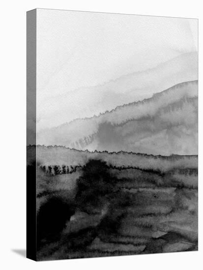 Black Mountains Watercolor-Hallie Clausen-Stretched Canvas